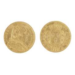 Золотая монета 20 франков 1815 года.
