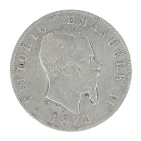 Pi&egrave;ce d&amp;39;argent de cinq lires. Italie 1873. Silber 19th century - Foto 2