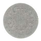 Серебряная монета пять лир. Италия 1873 года. Серебро 19th century г. - фото 3