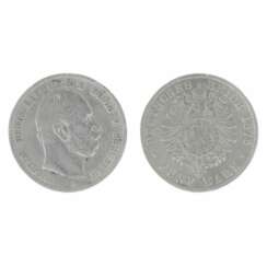 Серебряная монета 5 марок. Германия 1876 год.