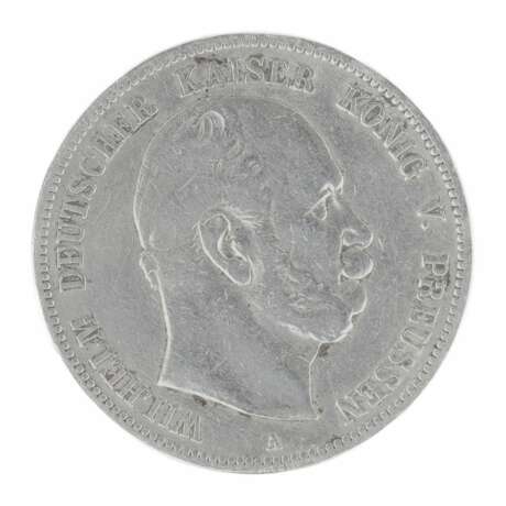 Серебряная монета 5 марок. Германия 1876 год. Серебро 19th century г. - фото 2