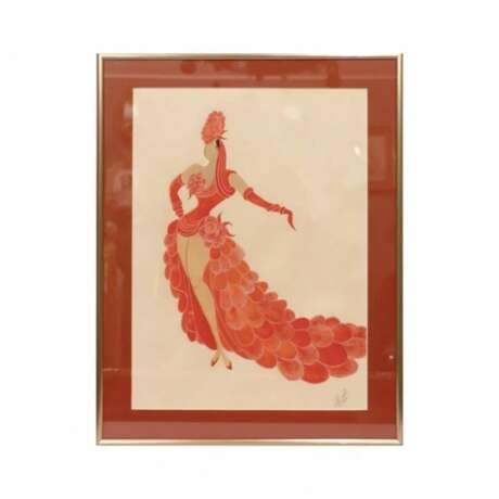 Drawing from the series Stage costumes Erte Watercolor and gouache 20th century - photo 1