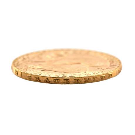 Французская золотая монета 20 франков 1909 г. Золото Early 20th century г. - фото 3
