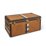 AN ORANGE VUITTONITE CANVAS COURRIER 100 TRUNK WITH BRASS HARDWARE - photo 1