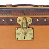 AN ORANGE VUITTONITE CANVAS STEAMER TRUNK WITH BRASS HARDWARE - photo 8