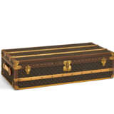 A SPECIAL ORDER MONOGRAM CANVAS CROQUET TRUNK WITH BRASS HARDWARE - фото 2