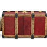 A RED VUITTONITE CANVAS TRUNK WITH BRASS HARDWARE - photo 7