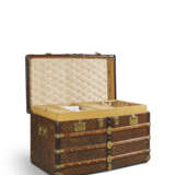 A MONOGRAM CANVAS TRUNK WITH DOORS AND DRAWERS WITH BRASS HARDWARE - фото 3