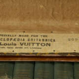 A RARE, MONOGRAM CANVAS LIBRARY TRUNK WITH SET OF 1911 BRITANNICA ENCYCLOPAEDIA WITH BRASS HARDWARE - фото 8