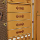 A MONOGRAM CANVAS DESK TRUNK FOR LINEN AND SHOES WITH BRASS HARDWARE - photo 9