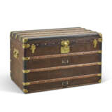 A MONOGRAM CANVAS COURRIER 90 TRUNK WITH BRASS HARDWARE - photo 1