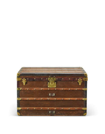 A MONOGRAM CANVAS COURRIER 90 TRUNK WITH BRASS HARDWARE - photo 2