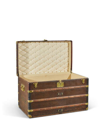 A MONOGRAM CANVAS COURRIER 90 TRUNK WITH BRASS HARDWARE - photo 3