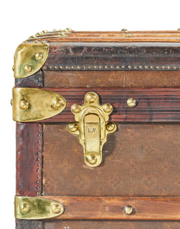 A MONOGRAM CANVAS COURRIER 90 TRUNK WITH BRASS HARDWARE - photo 7