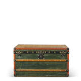 A GREEN VUITTONITE CANVAS COURRIER 90 TRUNK WITH BLACK LACQUERED IRON HARDWARE - photo 2