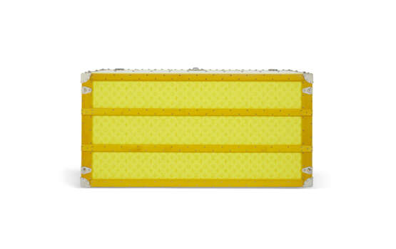 A LIMITED EDITION YELLOW & WHITE MONOGRAM COURRIER 110 TRUNK WITH SILVER HARDWARE BY VIRGIL ABLOH - photo 7