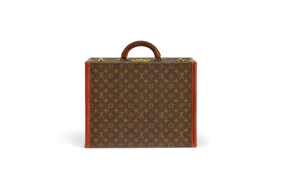 A GROUP OF TWO: A MONOGRAM CANVAS LIBRARY TRUNK & SUITCASE WITH BRASS HARDWARE - photo 6