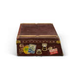 A RED VUITTONITE CANVAS STACKABLE CAR TRUNK WITH BRASS HARDWARE - photo 5