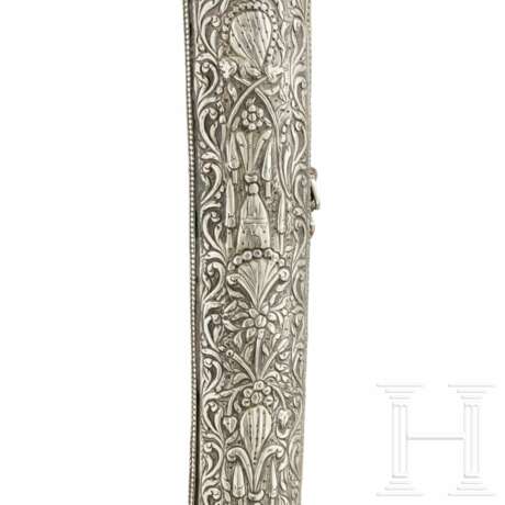Silbermontierter und niellierter Yatagan, balkantürkisch, um 1800 - Foto 4