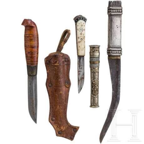 Lothi aus Tibet, Puuko aus Finnland und arabisches Messer, um 1900 - Foto 1
