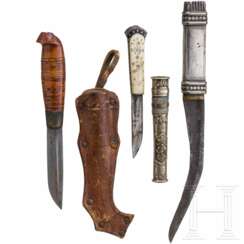 Lothi aus Tibet, Puuko aus Finnland und arabisches Messer, um 1900