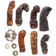 Sieben Krisgriffe aus Bein und Holz, Java/Bali/Madura, Indonesien, 19. Jhdt. - Auction prices