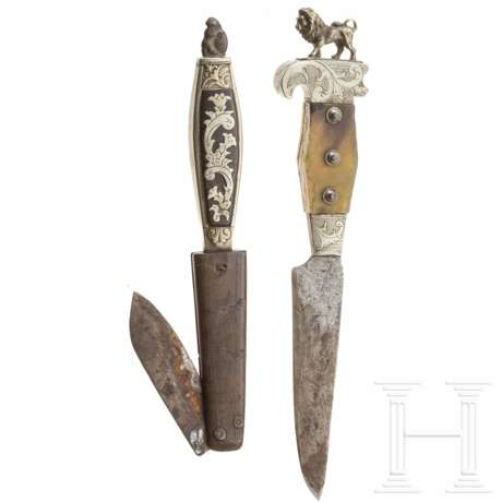 Zwei Messer von Fuhrmannsbestecken, süddeutsch, 1. Hälfte 19. Jhdt. - Foto 1