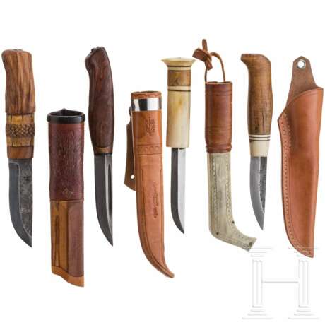 Kleine Sammlung aus vier nordisch inspirierten Custom-Messern, deutsch, 20./21. Jhdt. - Foto 1