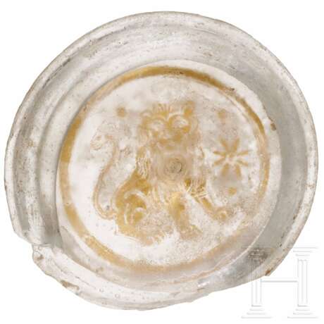 Zwischengoldglas vom Boden eines Gefäßes, römisch, 3. Jhdt. n. Chr. - Foto 1