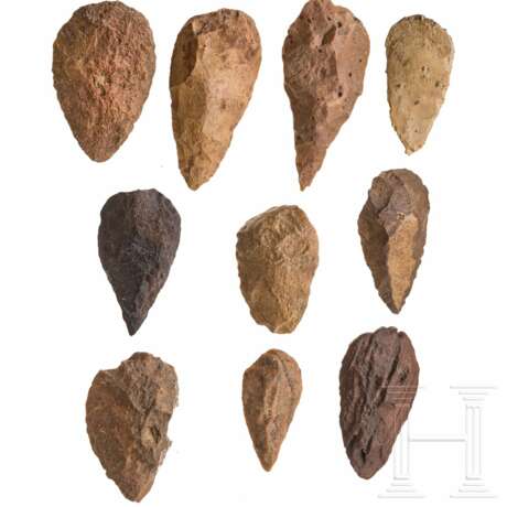 Zehn Faustkeile, Sahara, Altsteinzeit, Acheuléen, ca. 500000 - 100000 v. Chr. - фото 2