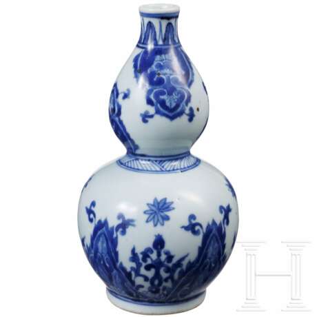 Blau-weiße Doppelkürbisvase, China, wahrscheinlich Kangxi-Periode (Anfang 18. Jhdt.) - Foto 10