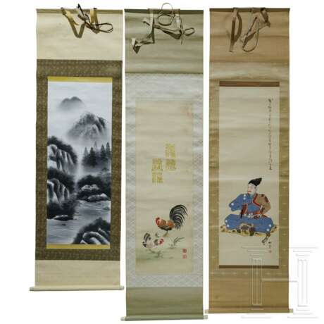 Drei Kakemono-Rollbilder, Japan, Taisho-Periode - photo 1