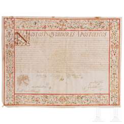 Urkunde der Inquisitionsbehörde von Cordoba und Jaen zur Ernennung von Don Andres Fernandez de Cordaba y Cabrera zum Vertrauten, datiert 18. November 1676