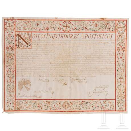 Urkunde der Inquisitionsbehörde von Cordoba und Jaen zur Ernennung von Don Andres Fernandez de Cordaba y Cabrera zum Vertrauten, datiert 18. November 1676 - photo 1