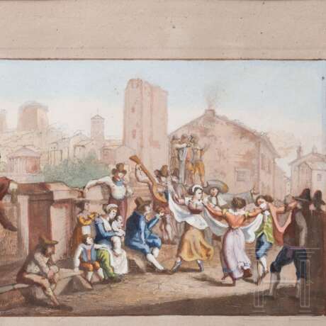 Carnevale di Roma in vier Radierungen, wohl Rom, 19. Jhdt. - photo 3