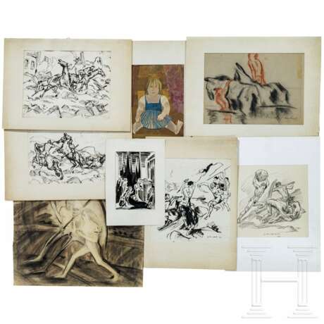 F. Reinhardt d. Ä. und M. Wetzel-Schubert, Expressionistische Grafiken (3 Radierungen, 12 Lithographs, deutsch, 1. Hälfte 20. Jhdt. - Foto 1