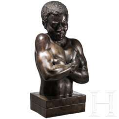 Massive Bronze eines Sklaven mit Handfessel, Frankreich(?), 19. Jhdt.