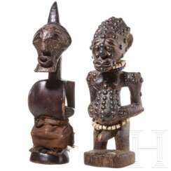 Zwei Nkisi-Zauberfiguren der Songye, Kongo, 20. Jhdt.