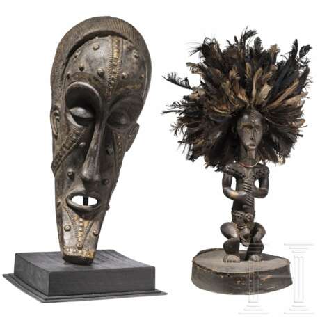 Reliquiarsdeckel mit Aufsatz sowie Maske, Fang Ngumba/Senufo, Gabon/Kamerun/Mali - фото 1