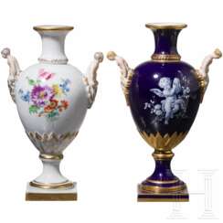 Zwei kleine Vasen mit figürlichen Henkeln, Meissen, 1860 - 1924