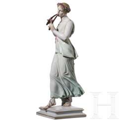 Große Porzellanfigur einer Flötenspielerin (Euterpe), Meissen, 1860 - 1923