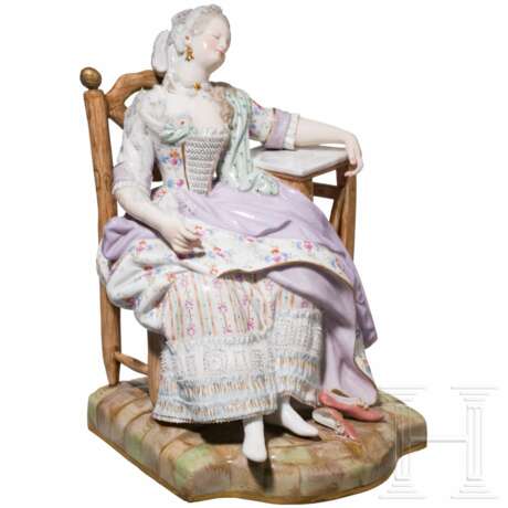 "Schlafende Louise - Louise le deserteur", Michel Victor Acier, 1774 (Entwurf), Meissen, um 1860 - 1924 (Ausführung) - Foto 1