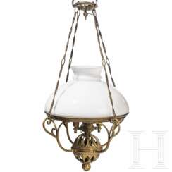 Deckenlampe aus Messing, deutsch, um 1910