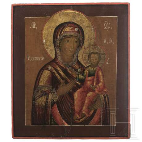 Ikone mit der Gottesmutter von Smolensk mit Oklad, Russland, 19. Jhdt. - Foto 2