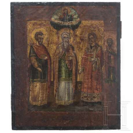 Ikone mit den Heiligen Samon, Guri und Aviv, Russland, spätes 19. Jhdt. - photo 1