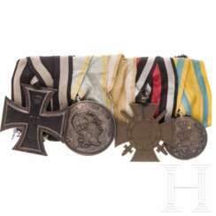 Ordensschnalle mit der silbernen Medaille des Militär-St.-Heinrichs-Ordens, Sachsen