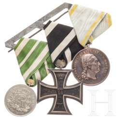 Ordensschnalle mit der silbernen Medaille des Militär-St.-Heinrichs-Ordens, Sachsen