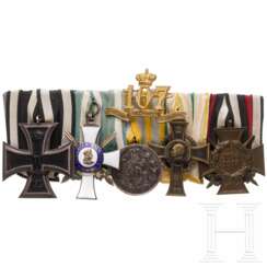 Albrechts-Orden - Ritterkreuz 2. Klasse mit Schwertern an fünfteiliger Ordensschnalle