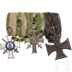 Albrechts-Orden - Ritterkreuz 2. Klasse mit Schwertern an dreiteiliger Ordensschnalle