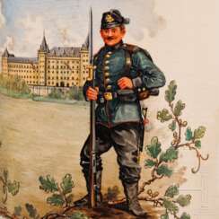 Königlich Sächsisches Schützen-Regiment "Prinz Georg" Nr. 108 - großer Geschenkkrug für Feldwebel Zöllner, 1887 - 1901